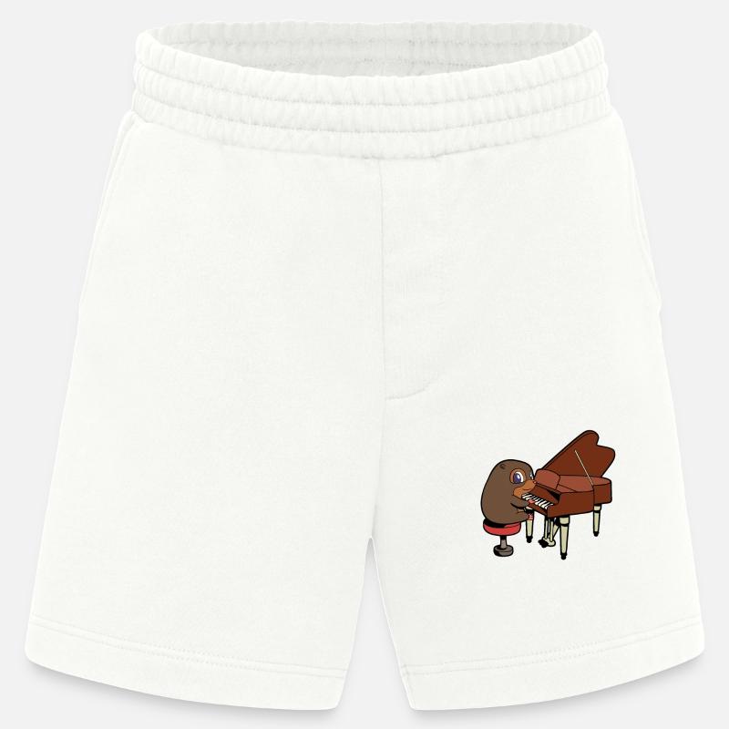 Comic Mole plays piano - Heavyweight Shorts - made by SPREAD  - OFF WHITE