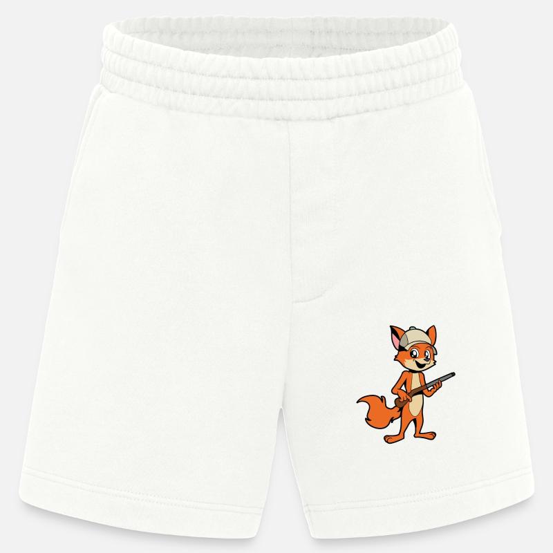 Fuchs mit Gewehr - Jäger - Heavyweight Shorts - made by SPREAD  - OFF WHITE