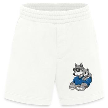 Starker Wolf mit Wolfs Kind für einen Wolf - Heavyweight Shorts - made by SPREAD  - OFF WHITE - Vorne