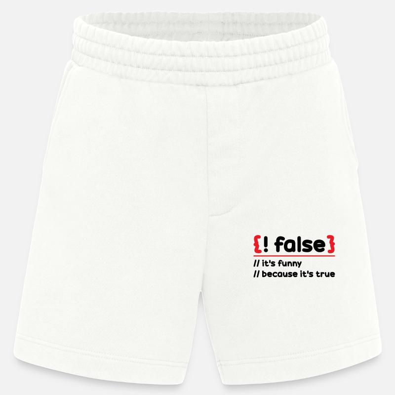 Programmer Programming Software Coding Encoder - Heavyweight Shorts - made by SPREAD  - OFF WHITE