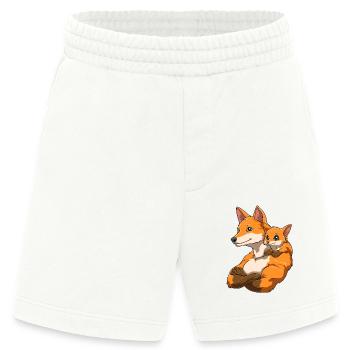 Starker Fuchs mit Fuchs Kind für einen Fuchs - Heavyweight Shorts - made by SPREAD  - OFF WHITE - Vorne