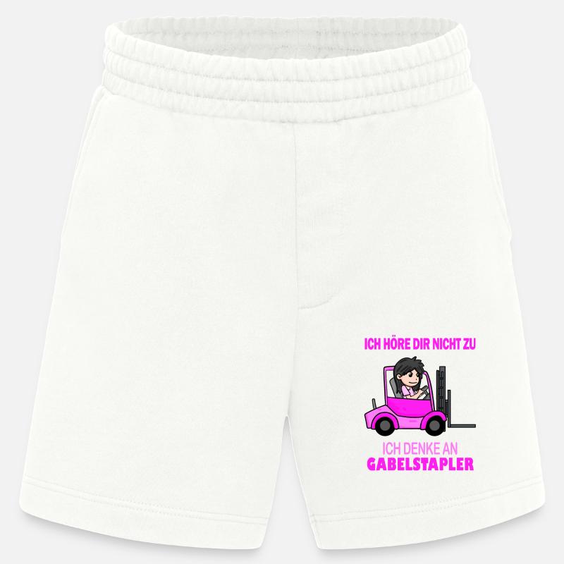 Staplerfahrerin Damen Gabelstapler Stapler - Heavyweight Shorts - made by SPREAD  - OFF WHITE