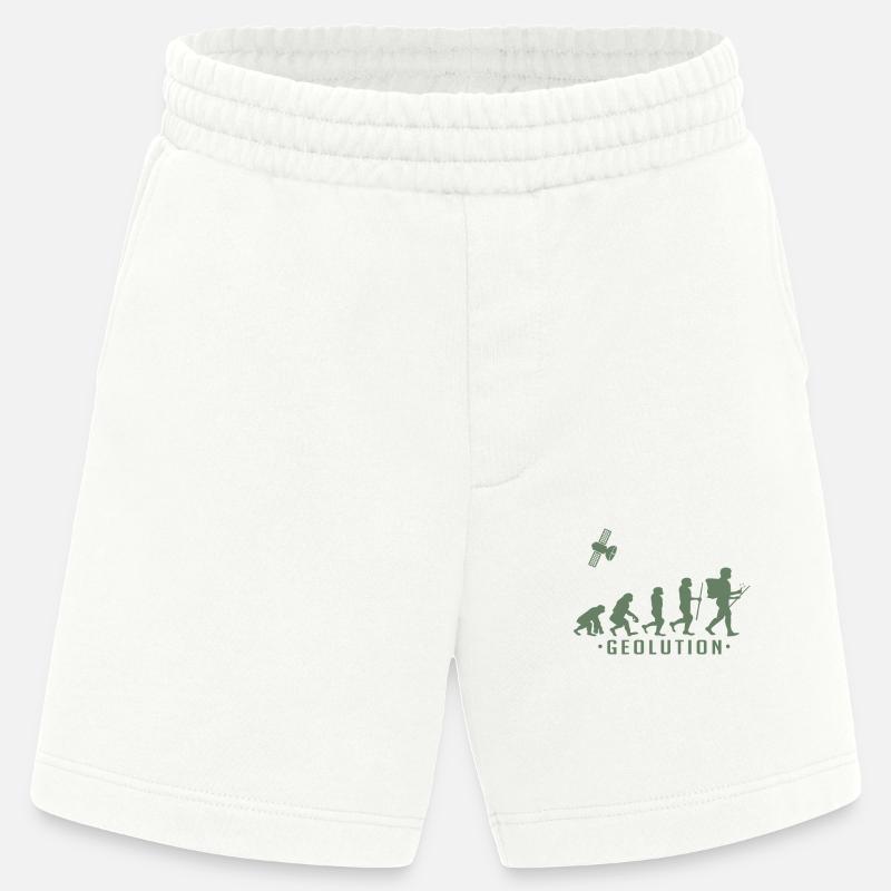 Geocaching evolution Shirt Geolution - Heavyweight Shorts - made by SPREAD  - OFF WHITE