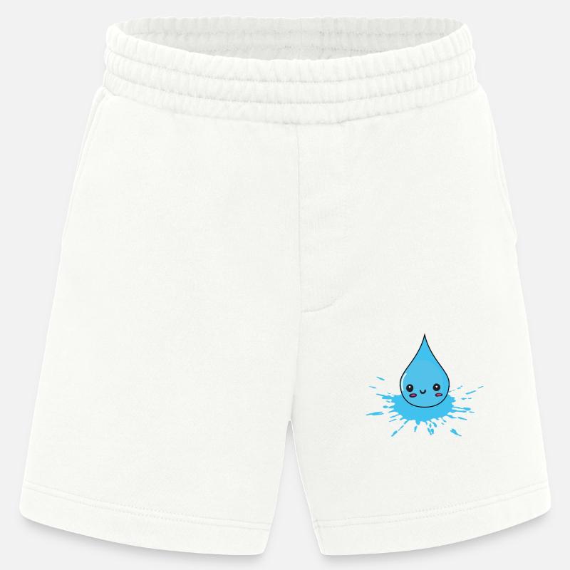 scoppio e spruzzi - gocce d'acqua - Pantaloncini ecologici Heavyweight Made in UE - OFF WHITE