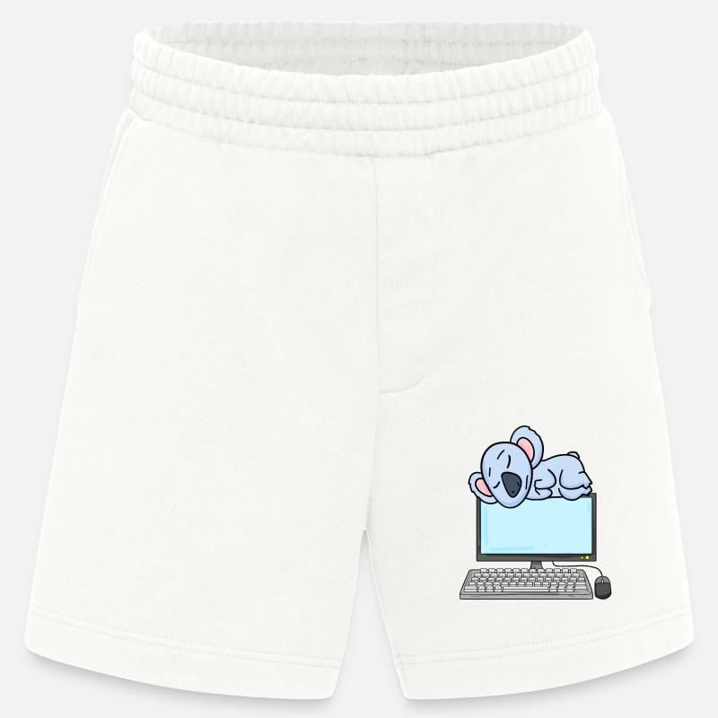 Koala Computer Nerd Programmeur Cadeau - Short bio épais fabriqué en UE - OFF WHITE