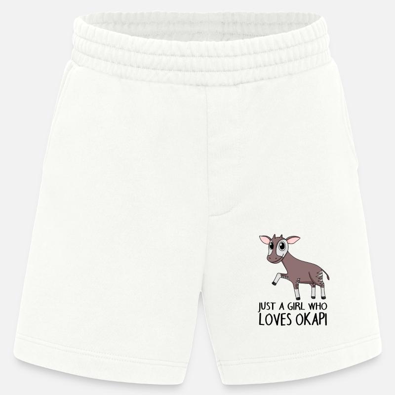 Okapi Mädchen Spruch - Heavyweight Shorts - made by SPREAD  - OFF WHITE