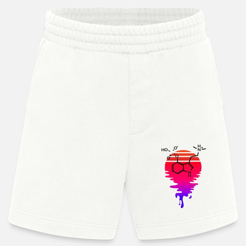 Psilocybin Molekül mit Retro Sunset - Heavyweight Shorts - made by SPREAD  - OFF WHITE