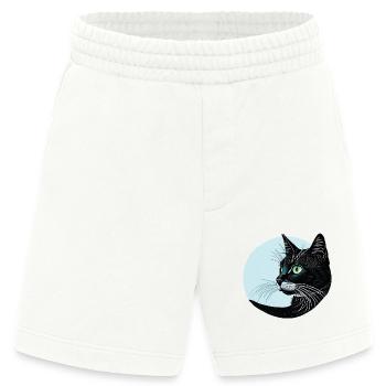 Schwarze Katze - Heavyweight Shorts - made by SPREAD  - OFF WHITE - Vorne