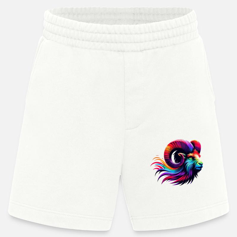 Widder Sternzeichen Lebendiges Regenbogen-Design - Heavyweight Shorts - made by SPREAD  - OFF WHITE
