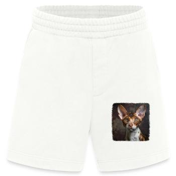 Cornish Rex Kätzchen Cornish Rex Katze - Heavyweight Shorts - made by SPREAD  - OFF WHITE - Vorne