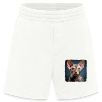 Devon Rex Kätzchen Devon Rex Katze - Heavyweight Shorts - made by SPREAD  - OFF WHITE - Vorne