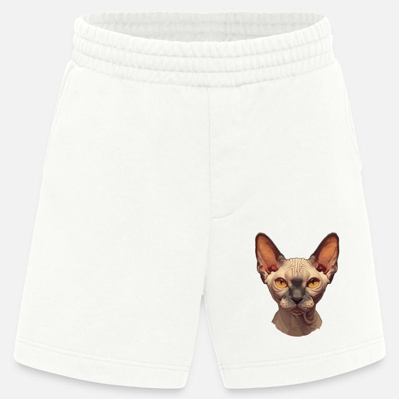 Sphynx Kätzchen Sphynx Katze - Heavyweight Shorts - made by SPREAD  - OFF WHITE