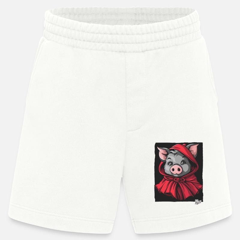 Das Märchen vom kleinen Rotkäppchen-Schwein - Heavyweight Shorts - made by SPREAD - OFF WHITE