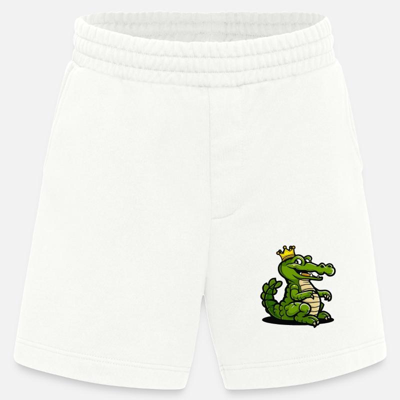 Alligator Comic Krone - Heavyweight Shorts - made by SPREAD  - OFF WHITE