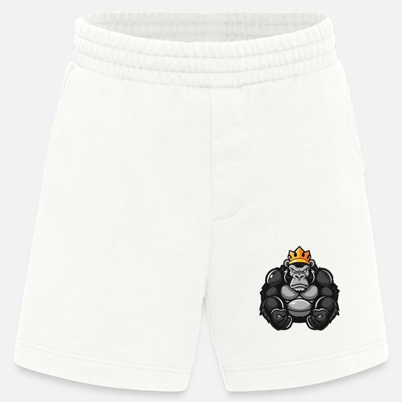 Gorilla Comic Krone - Heavyweight Shorts - made by SPREAD  - OFF WHITE