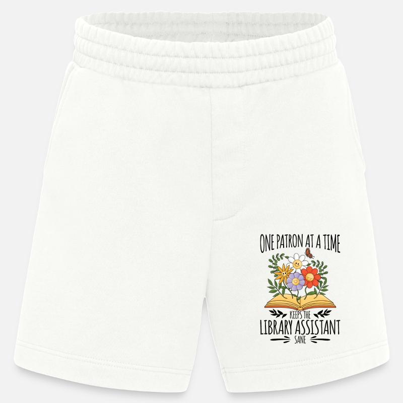 Library Aide Funny Library Assistant - Heavyweight Shorts - made by SPREAD - OFF WHITE
