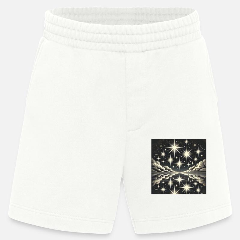 Funkelnder Nachthimmel Sternschnuppe Sterne - Heavyweight Shorts - made by SPREAD  - OFF WHITE