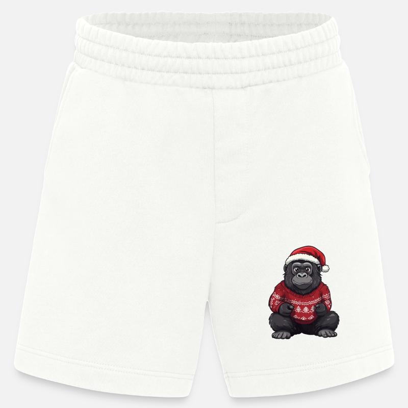 Gorilla Weihnachten Comic - Heavyweight Shorts - made by SPREAD  - OFF WHITE
