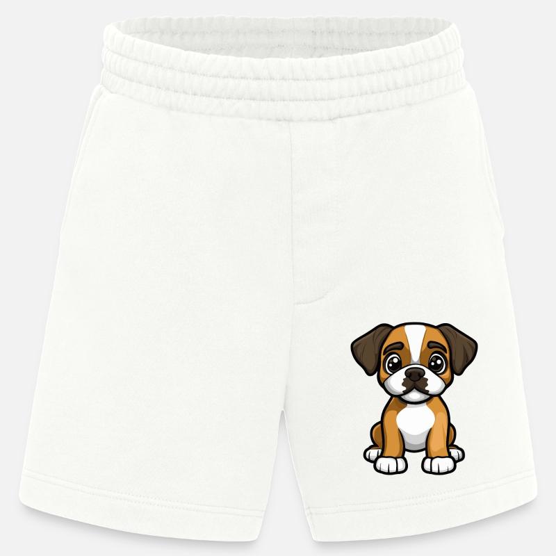 Boxer Hund Comic Niedlich - Heavyweight Shorts - made by SPREAD  - OFF WHITE