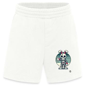 Gruseliger Skelett-Hase mit Daumen runter - Heavyweight Shorts - made by SPREAD  - OFF WHITE - Vorne