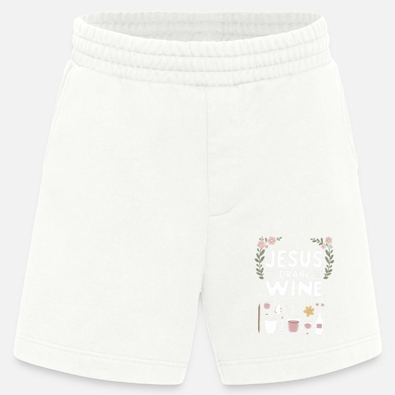 Jesus Drank Wine 8 - Heavyweight Shorts - made by SPREAD - OFF WHITE