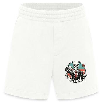 Skelett sagt Du bist gefeuert mit Daumen runter - Heavyweight Shorts - made by SPREAD  - OFF WHITE - Vorne