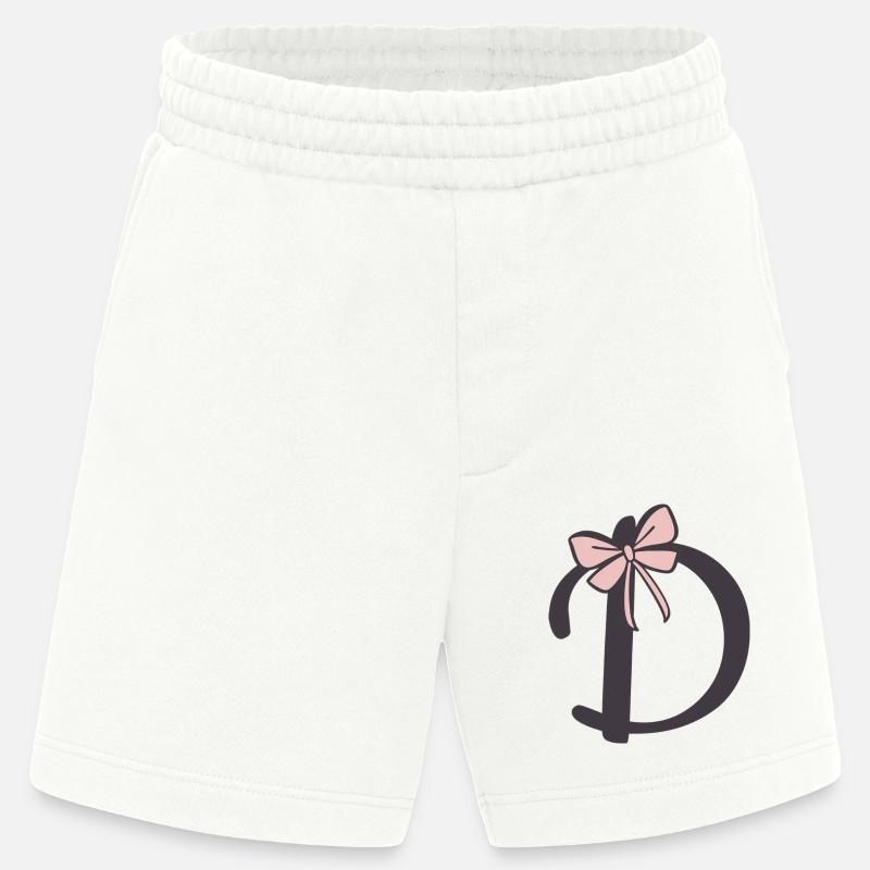 Anfangsbuchstabe D Schleifchen - Heavyweight Shorts - made by SPREAD  - OFF WHITE