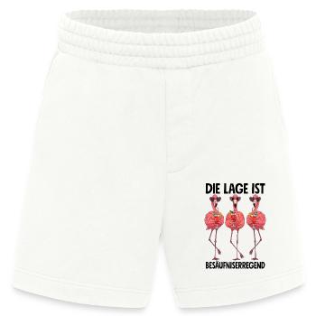 L’endroit est ivre de flamants roses - Short bio épais fabriqué en UE - OFF WHITE - Devant
