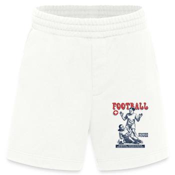 Dynamik pur: Suisse Fußballerin Shirt - Heavyweight Shorts - made by SPREAD  - OFF WHITE - Vorne