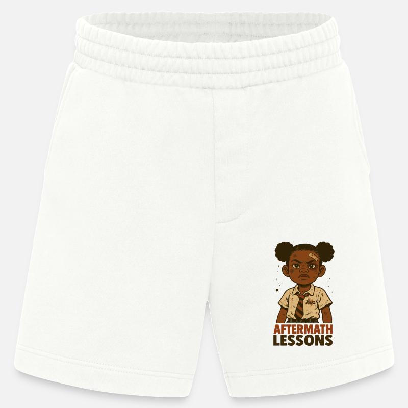 Starkes Schulmädchen mit Pflaster - Heavyweight Shorts - made by SPREAD  - OFF WHITE
