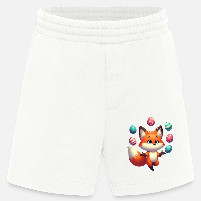 Jonglierender Rotfuchs mit Ostereiern - Heavyweight Shorts - made by SPREAD  - OFF WHITE