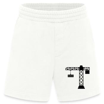 Kran mit Seecontainer - Heavyweight Shorts - made by SPREAD  - OFF WHITE - Vorne