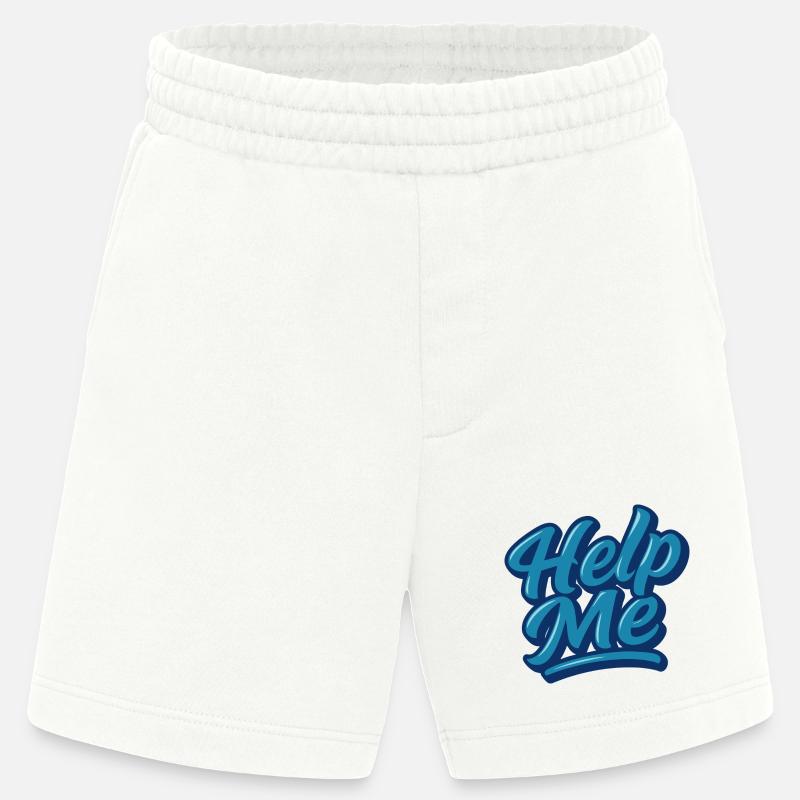 Hilfe Me Blau Script Logo - Heavyweight Shorts - made by SPREAD  - OFF WHITE