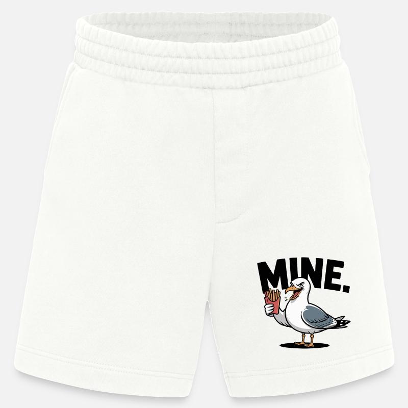 Grumpy Seagull mit Pommes - Heavyweight Shorts - made by SPREAD  - OFF WHITE