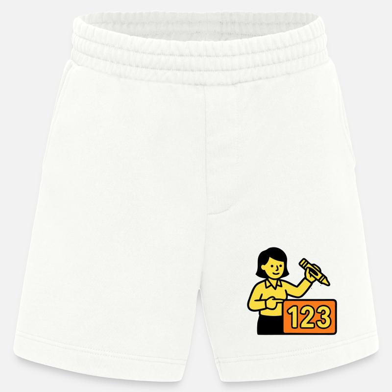 Lehrerin Mathe 123 Schule - Heavyweight Shorts - made by SPREAD  - OFF WHITE