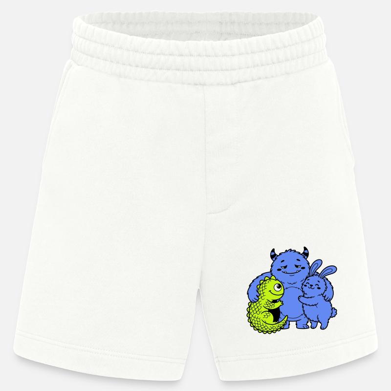 Monstres mignons - Short bio épais fabriqué en UE - OFF WHITE
