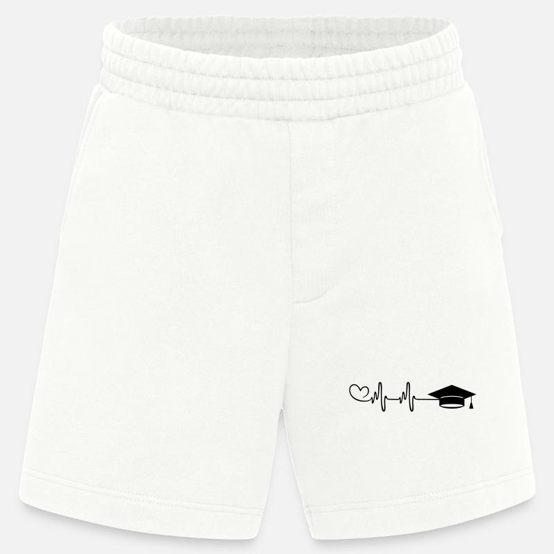 Student Cap Pulse Heart - Heavyweight Shorts - made by SPREAD  - OFF WHITE