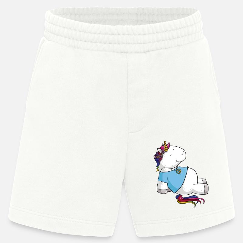 Hippie Einhorn Comic - Heavyweight Shorts - made by SPREAD  - OFF WHITE