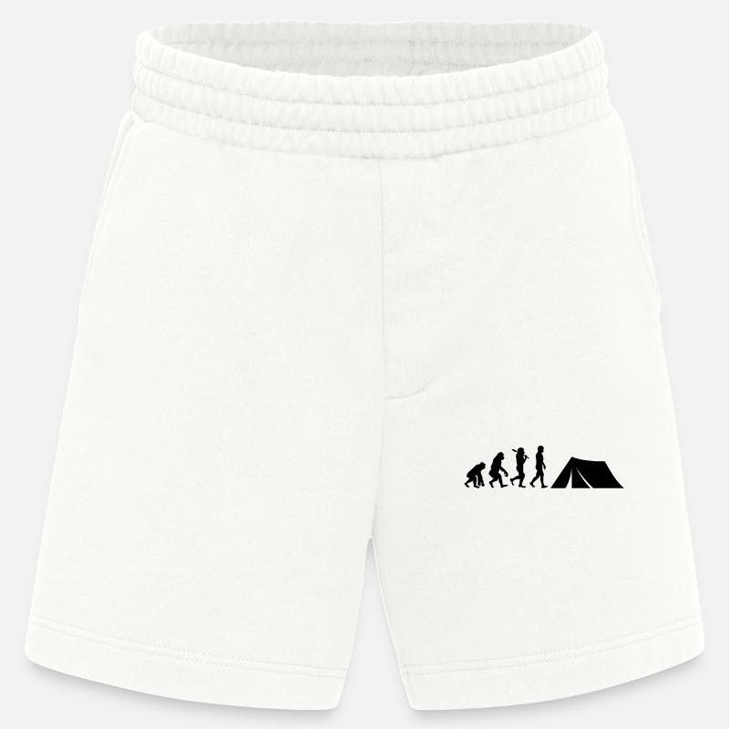 Camping Evolution Camping - Heavyweight Shorts - made by SPREAD  - OFF WHITE