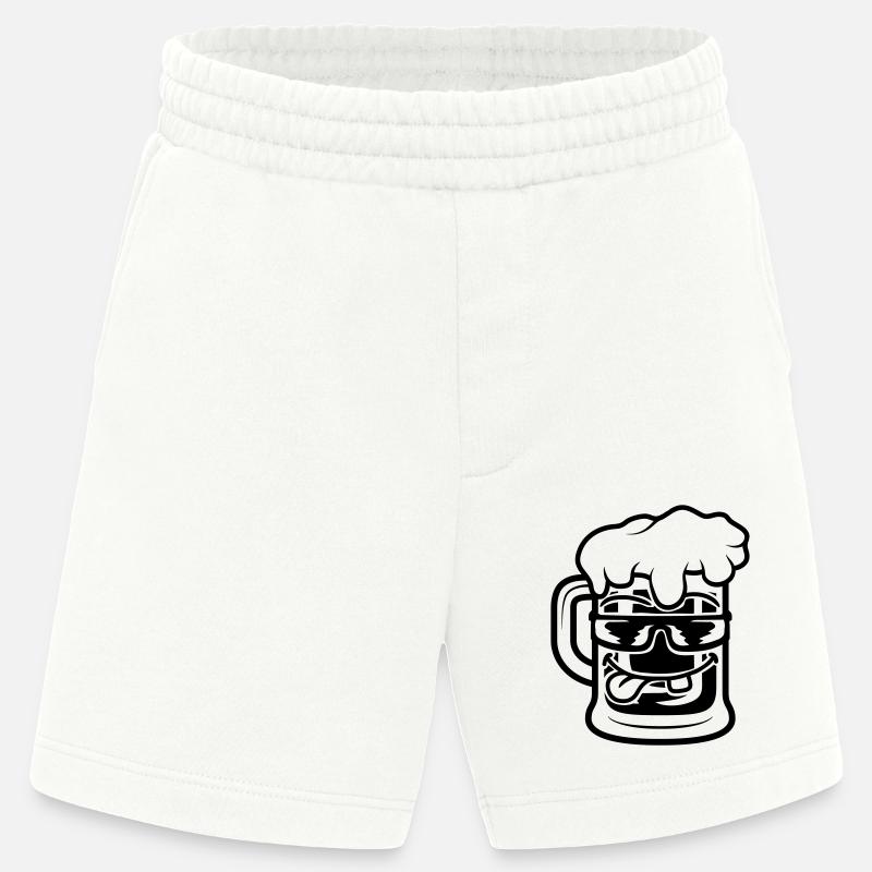 Beer Mug Cool Face - Heavyweight Shorts - made by SPREAD - OFF WHITE