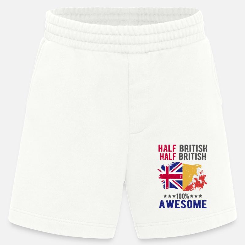 Half British Half British - Heavyweight Shorts - made by SPREAD  - OFF WHITE