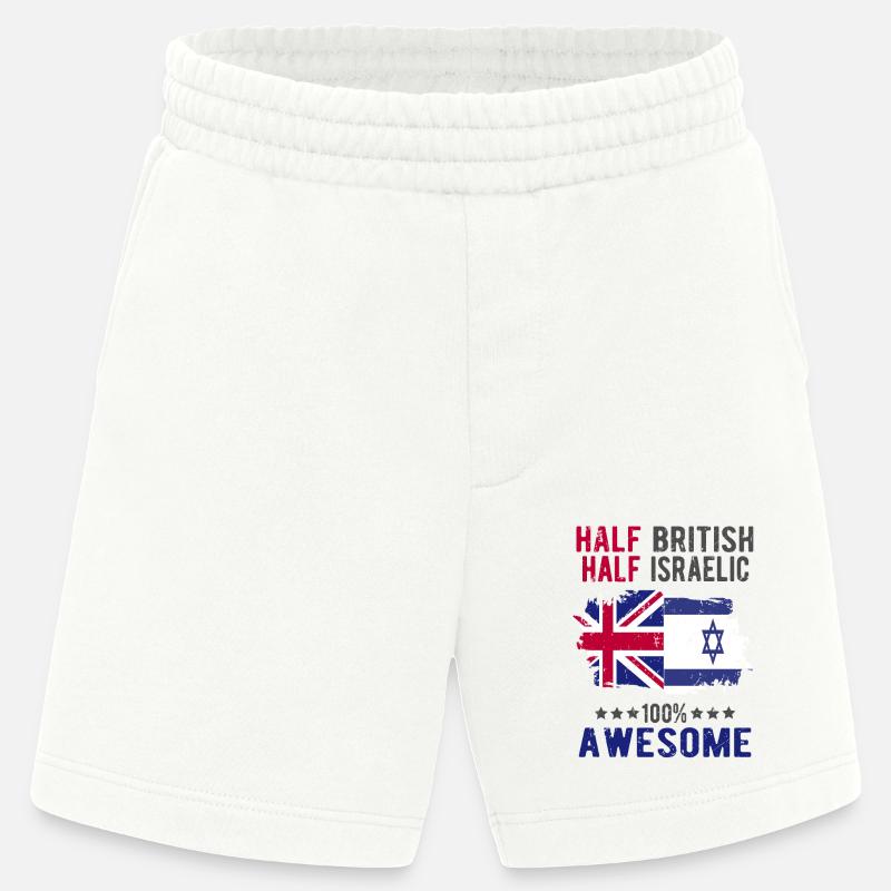 Half British Half Isreali - Heavyweight Shorts - made by SPREAD  - OFF WHITE