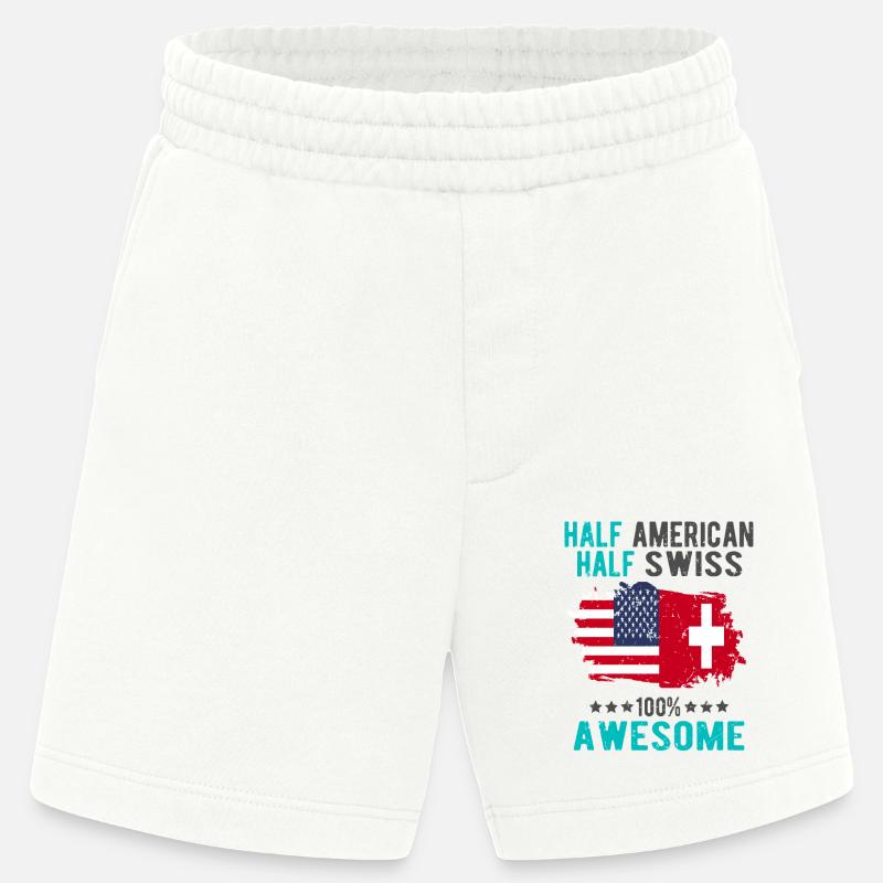 Halb Amerikaner Halb Schweizer - Heavyweight Shorts - made by SPREAD  - OFF WHITE