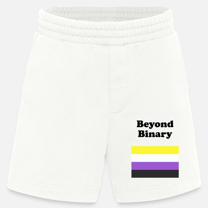 Non Binary Flag Beyond Binary - Heavyweight Shorts - made by SPREAD  - OFF WHITE