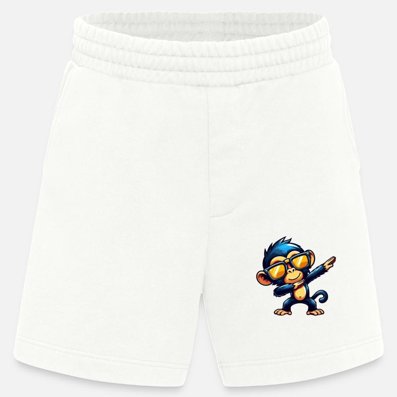 Schimpanse Dabbing Cool Affe Tanzend - Heavyweight Shorts - made by SPREAD  - OFF WHITE