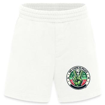 Alien-Friedenszeichen-Abzeichen - Heavyweight Shorts - made by SPREAD  - OFF WHITE - Vorne