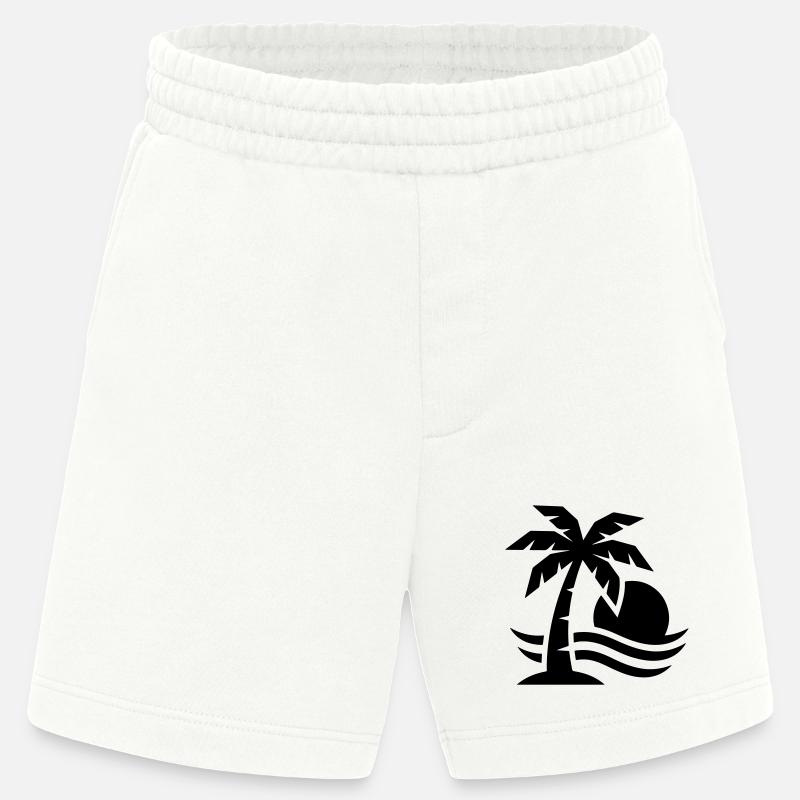 Palm Tree Beach Sun - Short bio épais fabriqué en UE - OFF WHITE
