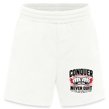 Conquer Never Quit Boxing Gym Motivation Shirt - Heavyweight Shorts - made by SPREAD  - OFF WHITE - Vorne