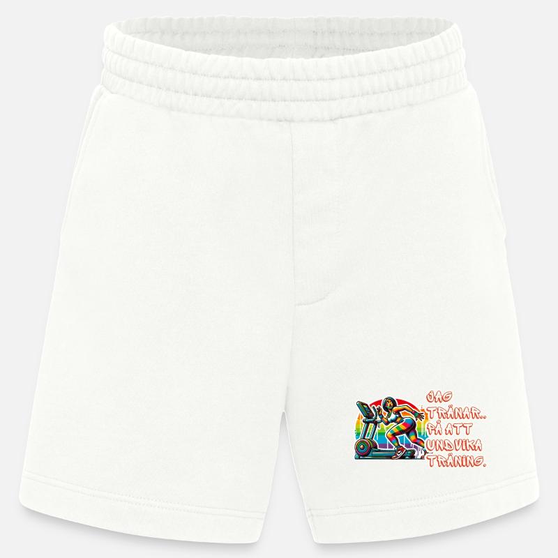 I practice avoiding exercise - Heavyweight Shorts - made by SPREAD  - OFF WHITE