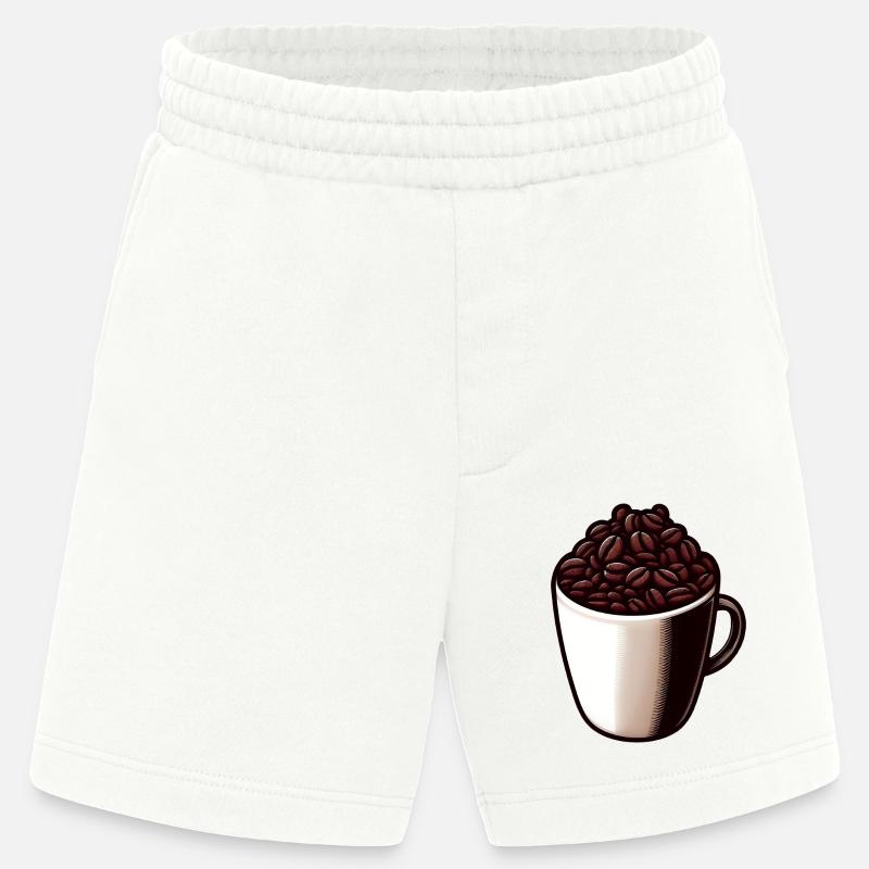 Coffee Tea - Coffee Cup - Tea - Heavyweight Shorts - made by SPREAD - OFF WHITE